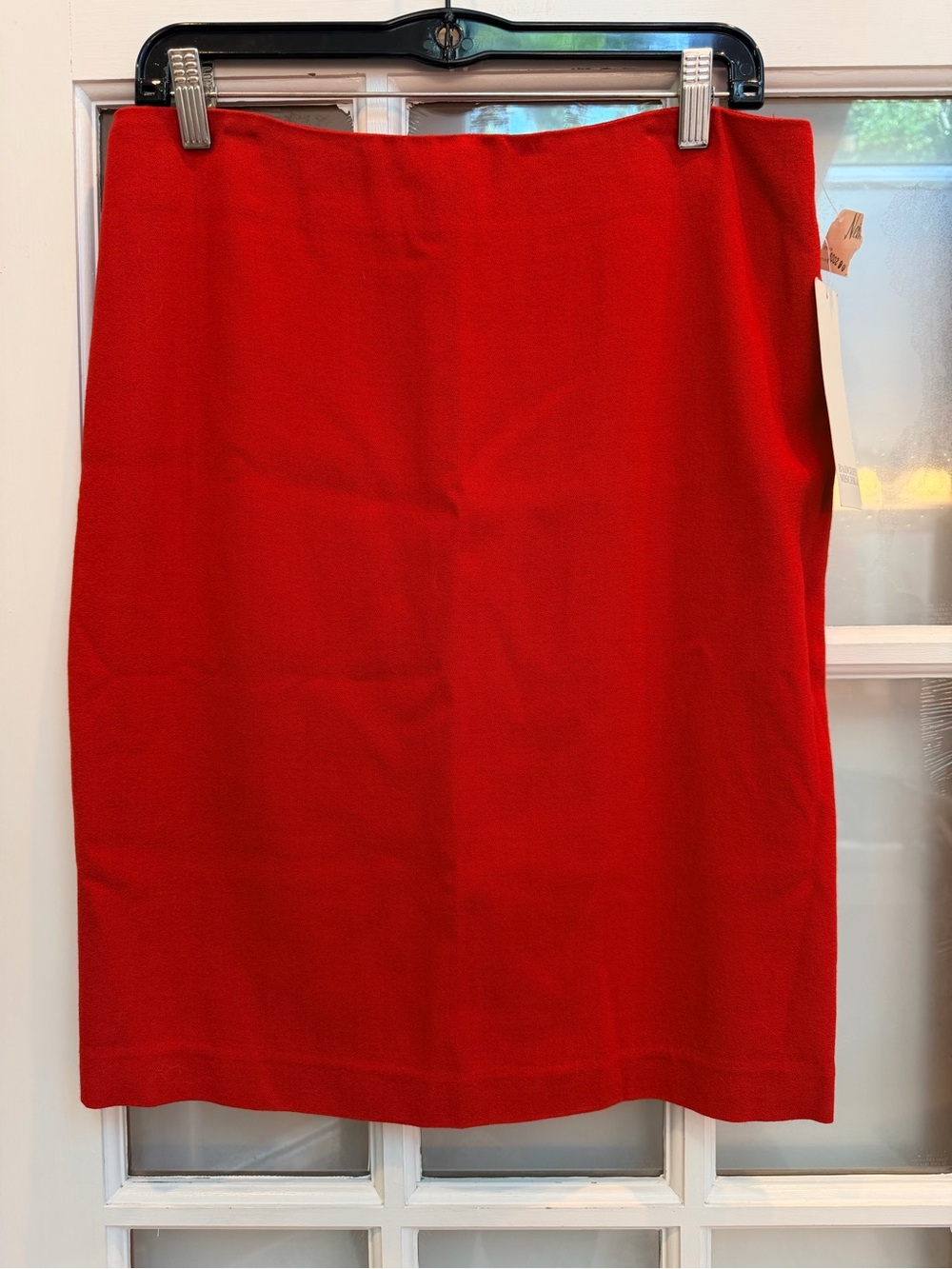 Badgley Mischka Neiman Marcus Wool Vibrant Red Pencil Skirt Size 8 NWT MSRP $298